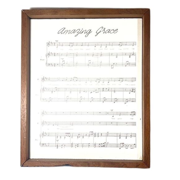 Other - Amazing Grace picture of music in a wooden frame 9x11